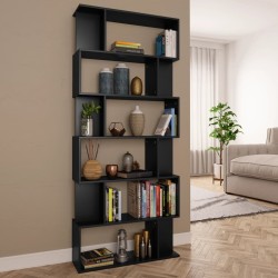vidaXL Estantería/divisor madera contrachapada negro 80x24x192 cm