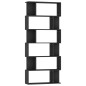vidaXL Estantería/divisor madera contrachapada negro 80x24x192 cm