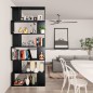 vidaXL Estantería/divisor madera contrachapada negro 80x24x192 cm