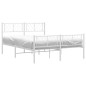 vidaXL Estructura cama metal con cabecero y estribo blanco 120x200 cm vidaXL Estructura cama metal con cabecero y estribo blanco 120x200 cm