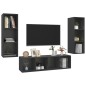 vidaXL Juego de muebles de salón 3 piezas madera de ingeniería gris vidaXL Juego de muebles de salón 3 piezas madera de ingeniería gris