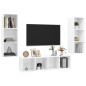 vidaXL Set de muebles de salón 3 pzas madera ingeniería blanco brillo vidaXL Set de muebles de salón 3 pzas madera ingeniería blanco brillo