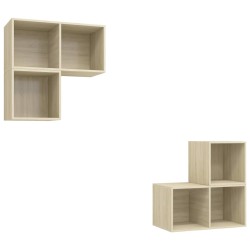 vidaXL Juego de muebles de salón 4 pzas madera ingeniería roble Sonoma