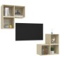vidaXL Juego de muebles de salón 4 pzas madera ingeniería roble Sonoma vidaXL Juego de muebles de salón 4 pzas madera ingeniería roble Sonoma