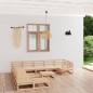 vidaXL Juego de muebles de jardín 12 piezas madera maciza de pino vidaXL Juego de muebles de jardín 12 piezas madera maciza de pino