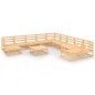 vidaXL Juego de muebles de jardín 12 piezas madera maciza de pino vidaXL Juego de muebles de jardín 12 piezas madera maciza de pino