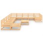 vidaXL Juego de muebles de jardín 12 piezas madera maciza de pino vidaXL Juego de muebles de jardín 12 piezas madera maciza de pino