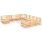 vidaXL Juego de muebles de jardín 12 piezas madera maciza de pino vidaXL Juego de muebles de jardín 12 piezas madera maciza de pino