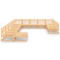 vidaXL Juego de muebles de jardín 12 piezas madera maciza de pino vidaXL Juego de muebles de jardín 12 piezas madera maciza de pino