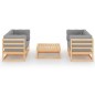 vidaXL Juego de muebles de jardín 5 pzas y cojines madera pino maciza