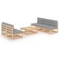 vidaXL Muebles de jardín 6 piezas con cojines de madera de pino maciza vidaXL Muebles de jardín 6 piezas con cojines de madera de pino maciza