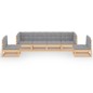 vidaXL Juego de muebles de jardín 6 pzas y cojines madera pino maciza