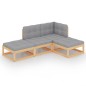 vidaXL Juego de muebles de jardín 4 pzas y cojines madera maciza pino vidaXL Juego de muebles de jardín 4 pzas y cojines madera maciza pino