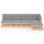 vidaXL Juego de muebles de jardín 5 pzas y cojines madera pino maciza vidaXL Juego de muebles de jardín 5 pzas y cojines madera pino maciza