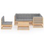 vidaXL Muebles de jardín 6 piezas con cojines de madera de pino maciza vidaXL Muebles de jardín 6 piezas con cojines de madera de pino maciza