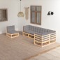 vidaXL Muebles de jardín 6 piezas con cojines de madera de pino maciza vidaXL Muebles de jardín 6 piezas con cojines de madera de pino maciza