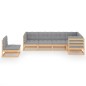 vidaXL Muebles de jardín 6 piezas con cojines de madera de pino maciza vidaXL Muebles de jardín 6 piezas con cojines de madera de pino maciza