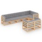 vidaXL Muebles de jardín 8 pzas y cojines madera maciza pino vidaXL Muebles de jardín 8 pzas y cojines madera maciza pino