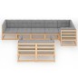 vidaXL Muebles de jardín 8 pzas y cojines madera maciza pino vidaXL Muebles de jardín 8 pzas y cojines madera maciza pino