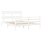 vidaXL Estructura de cama con cabecero madera maciza blanco 160x200 cm vidaXL Estructura de cama con cabecero madera maciza blanco 160x200 cm