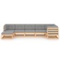 vidaXL Juego de muebles de jardín 7 pzas y cojines madera maciza pino vidaXL Juego de muebles de jardín 7 pzas y cojines madera maciza pino