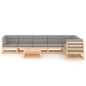 vidaXL Muebles de jardín 8 pzas y cojines madera maciza pino vidaXL Muebles de jardín 8 pzas y cojines madera maciza pino