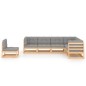vidaXL Juego de muebles de jardín 7 pzas y cojines madera maciza pino vidaXL Juego de muebles de jardín 7 pzas y cojines madera maciza pino