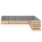 vidaXL Juego de muebles de jardín 9 pzas y cojines madera maciza pino vidaXL Juego de muebles de jardín 9 pzas y cojines madera maciza pino