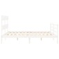 vidaXL Estructura de cama con cabecero madera maciza blanco 160x200 cm vidaXL Estructura de cama con cabecero madera maciza blanco 160x200 cm