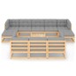 vidaXL Juego de muebles de jardín 11 pzas y cojines madera maciza pino