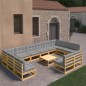 vidaXL Juego de muebles de jardín 13 pzas y cojines madera maciza pino vidaXL Juego de muebles de jardín 13 pzas y cojines madera maciza pino