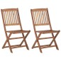 vidaXL Sillas de jardín plegables 2 uds y cojines madera maciza acacia vidaXL Sillas de jardín plegables 2 uds y cojines madera maciza acacia