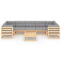 vidaXL Muebles de jardín 8 pzas y cojines madera maciza pino vidaXL Muebles de jardín 8 pzas y cojines madera maciza pino
