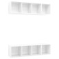 vidaXL Muebles de salón de pared 2 uds madera ingeniería blanco brillo