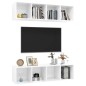 vidaXL Muebles de salón de pared 2 uds madera ingeniería blanco brillo