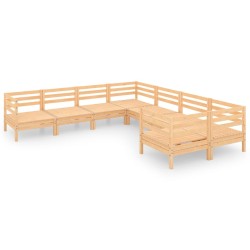 vidaXL Juego de muebles de jardín 8 piezas madera maciza de pino