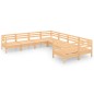 vidaXL Juego de muebles de jardín 8 piezas madera maciza de pino vidaXL Juego de muebles de jardín 8 piezas madera maciza de pino