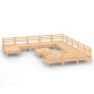 vidaXL Juego de muebles de jardín 13 piezas madera maciza de pino vidaXL Juego de muebles de jardín 13 piezas madera maciza de pino