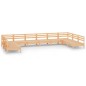 vidaXL Juego muebles de jardín 10 piezas madera maciza pino vidaXL Juego muebles de jardín 10 piezas madera maciza pino