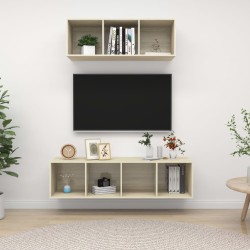 vidaXL Juego de muebles de salón 2 pzas madera ingeniería roble Sonoma