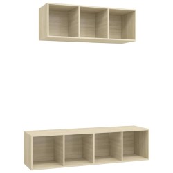 vidaXL Juego de muebles de salón 2 pzas madera ingeniería roble Sonoma