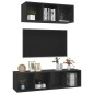 vidaXL Juego de muebles de salón 2 piezas madera de ingeniería negro vidaXL Juego de muebles de salón 2 piezas madera de ingeniería negro