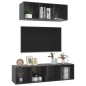 vidaXL Muebles de salón 2 piezas madera de ingeniería gris brillo