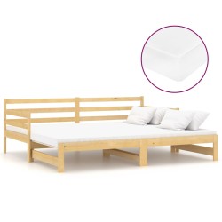 vidaXL Sofá cama extraíble madera maciza de pino 2x(90x200) cm