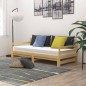 vidaXL Sofá cama extraíble madera maciza de pino 2x(90x200) cm
