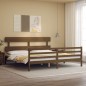 vidaXL Estructura cama y cabecero madera maciza marrón miel 200x200 cm vidaXL Estructura cama y cabecero madera maciza marrón miel 200x200 cm