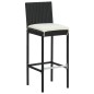 vidaXL Set de bar para jardín 5 pzas y cojines ratán sintético negro vidaXL Set de bar para jardín 5 pzas y cojines ratán sintético negro