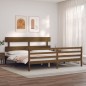 vidaXL Estructura cama y cabecero madera maciza marrón miel 200x200 cm vidaXL Estructura cama y cabecero madera maciza marrón miel 200x200 cm