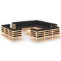 vidaXL Muebles de jardín 14 pzas con cojines antracita madera maciza