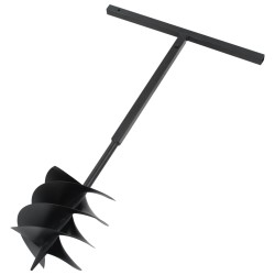 vidaXL Taladro de tierra con mango acero negro 250 mm